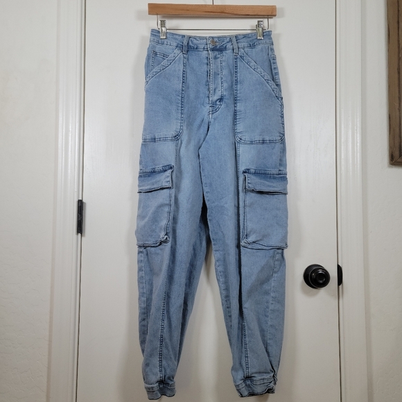 Miou Muse Cinched Ankle Cargo Jeans Gorpcore Uility Size Medium - Picture 1 of 8